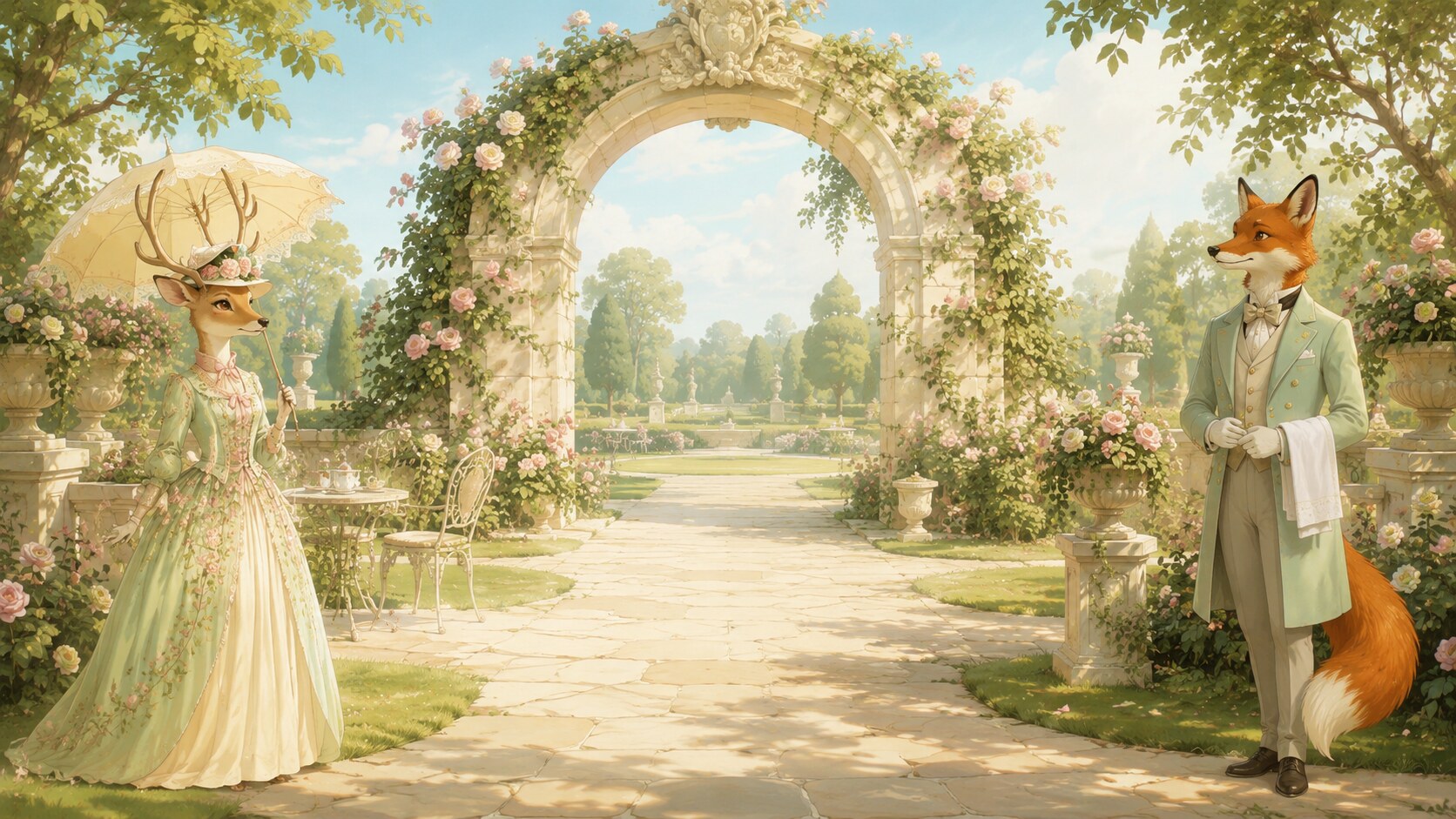 英式花園派對迎賓場景